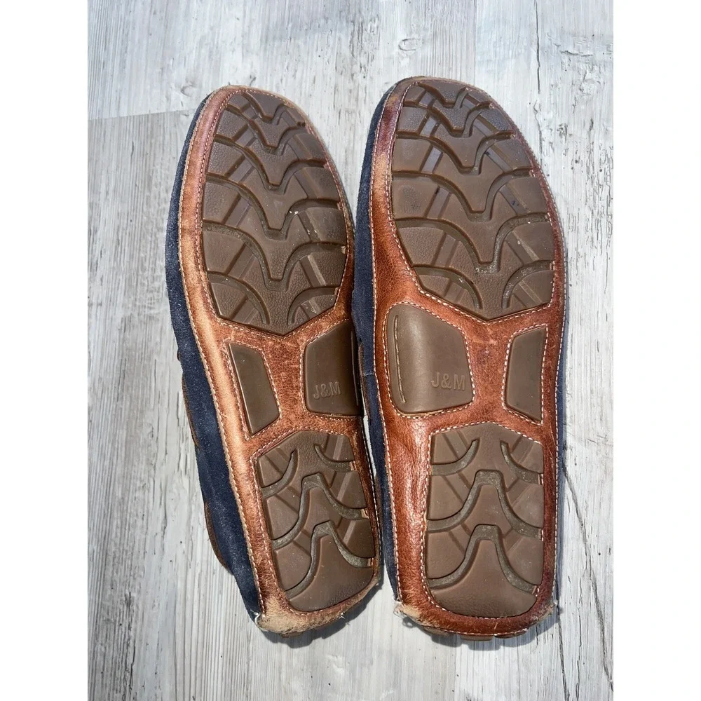 250239 TASSEL MEN'S SHOES 11 M Blue Suede JOHNSTON & MURPHY Red White Tassel VTG